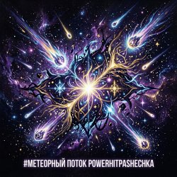 封面 PowerHitPashechka - Метеорный поток  Жанр: Space Phonk / Digital Romance Настроение: Агрессивный кос